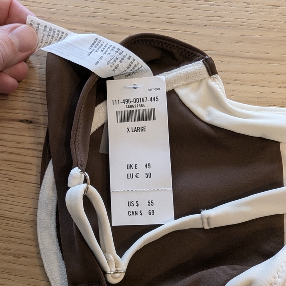 NWT Abercrombie & Fitch Wide Strap Underwire Bikini Top in Cocoa Adjustable - Picture 6 of 9